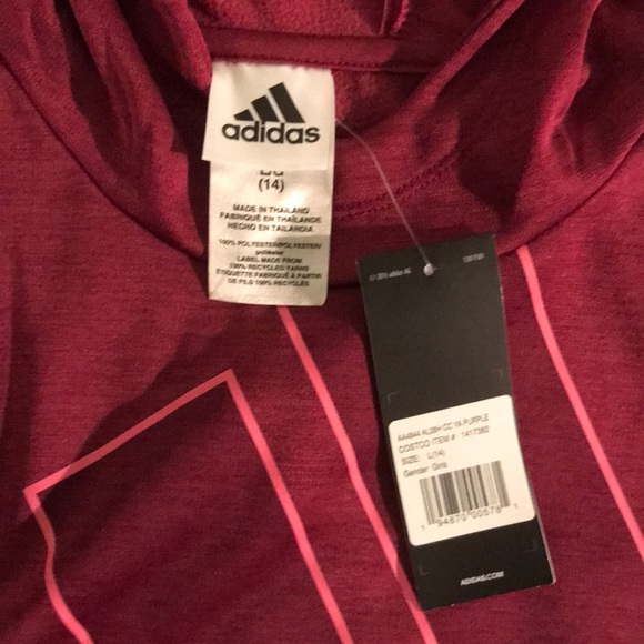 Adidas Girls Hoodie Sz L (14) - Picture 5 of 6